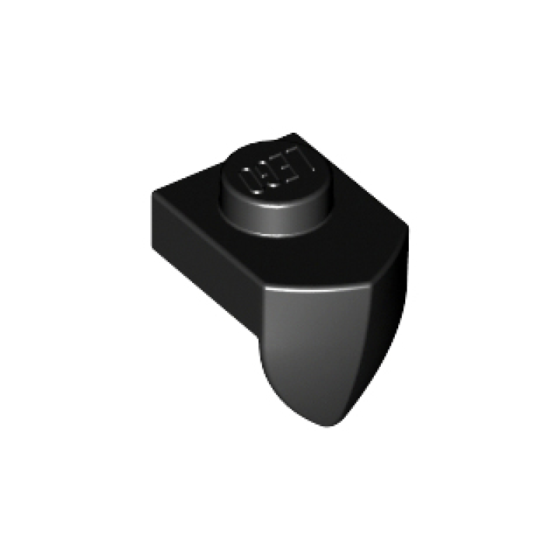 Plaat, Aangepast 1x1 met verticale tand Black